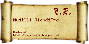 Nyúli Richárd névjegykártya